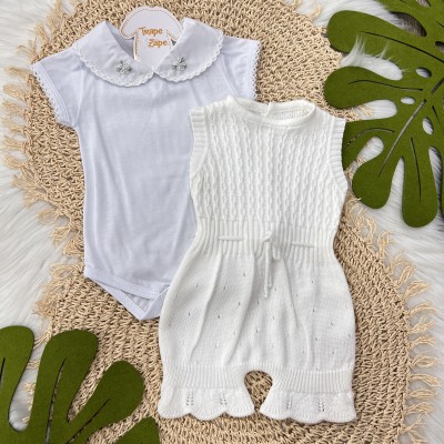 Conj body e jardineira Sofia- Off White